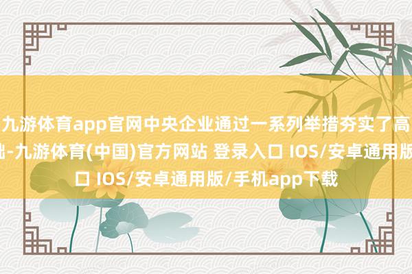 九游体育app官网中央企业通过一系列举措夯实了高质料发展的基础-九游体育(中国)官方网站 登录入口 IOS/安卓通用版/手机app下载