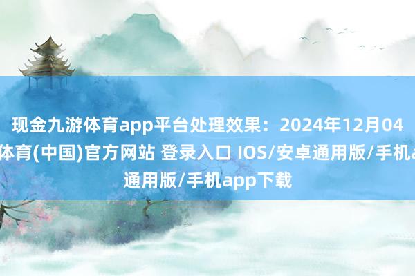 现金九游体育app平台处理效果：2024年12月04日-九游体育(中国)官方网站 登录入口 IOS/安卓通用版/手机app下载