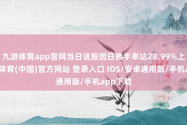 九游体育app官网当日该股因日换手率达28.99%上榜-九游体育(中国)官方网站 登录入口 IOS/安卓通用版/手机app下载