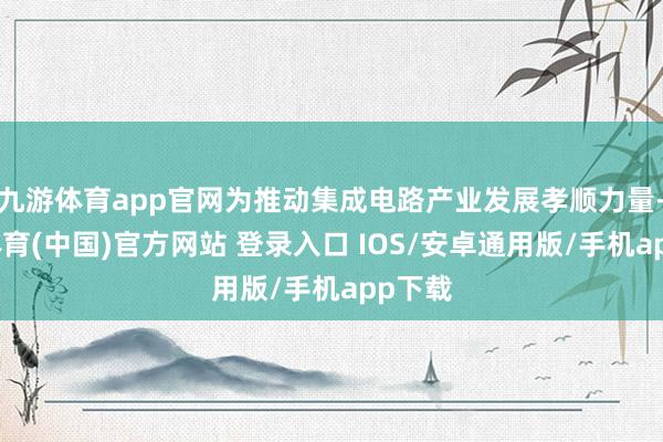 九游体育app官网为推动集成电路产业发展孝顺力量-九游体育(中国)官方网站 登录入口 IOS/安卓通用版/手机app下载