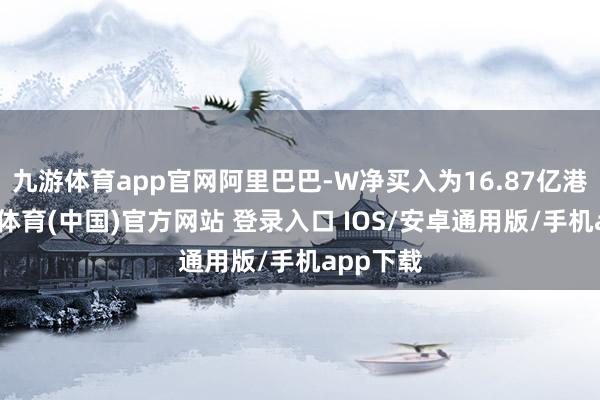 九游体育app官网阿里巴巴-W净买入为16.87亿港元-九游体育(中国)官方网站 登录入口 IOS/安卓通用版/手机app下载